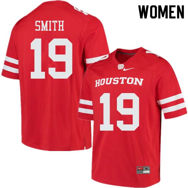 Women #19 Javian Smith Houston Cougars College Football Jerseys Sale-Red